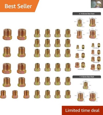 Durable 35 PCS Brake Line Nuts Assortment - Rust Proof for Reliable Performance