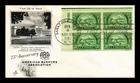 AMERICAN BANKERS ASSOCIATION FDC SCOTT 987 PLATE BLOCK HAND CANCEL US COVER