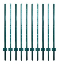 4 Feet Fence Post 10 Pack 4ft T-Post Heavy Duty Metal Fence Posts Green