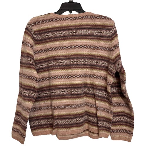 Vintage LL Bean 100% Lambs Wool Sweater Striped Crewneck Women’s XLG - Picture 4 of 7