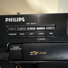 Philips CDC 761 5-Disc CD Changer Carousel Player, Black, RCA Out, Headphone