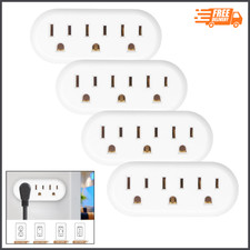 3-Outlet Wall Adapter Splitter Space-Saving Multi Plug Tab for Home Office 4 Pck