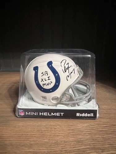 Peyton Manning Riddell Colts Mini Helmet Autographed SB XLI MVP COA