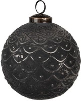 Clayre & Eef 6GL4687 Christbaumkugel Schwarz Ø 10X10 Cm