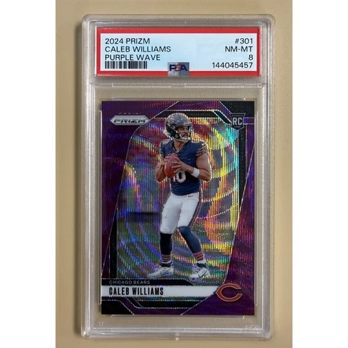 2024 Panini Prizm Caleb Williams #301 Purple Wave – PSA 8 (81/99)