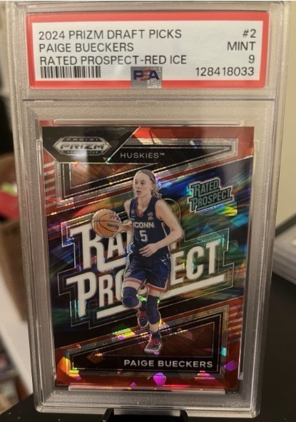2024 Prizm Draft Picks Paige Bueckers Rated Prospect Red Ice PSA 9