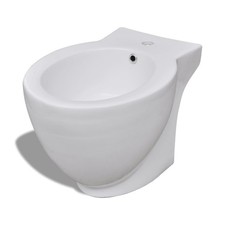 Bidet Stand White Ceramic Round Bathroom Toilet Washing Sink Fixture vidaXL