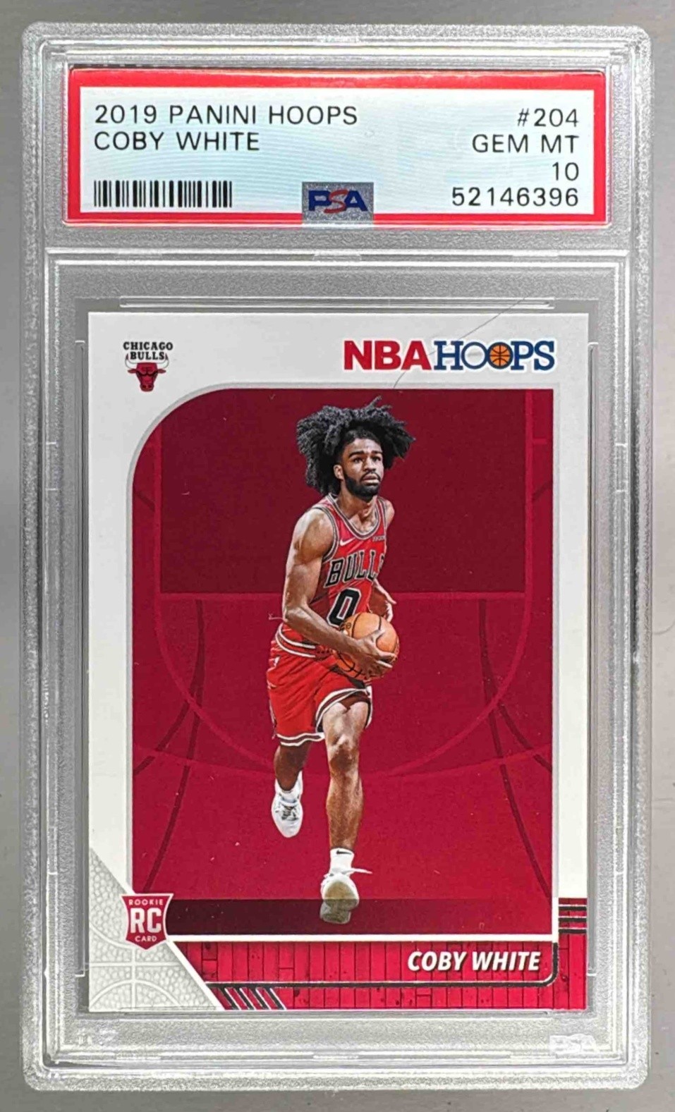 52146396 Coby White 2019 Panini Hoops #204 Rookie RC PSA 10