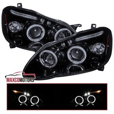 Fits 2003-2008 Toyota Corolla Smoke Projector Headlights Led Halo Head Lamps Lr