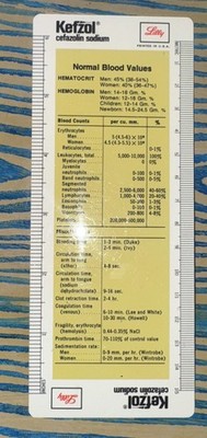 Kefzol Ruler Lilly Drug Rep Swag  Pharmaceuticals Vtg Pharma Ad