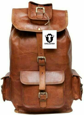Vintage Echt Rein Leder Rucksack Backpack Reise Laptoptasche