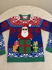 JOLLY SWEATERS UNISEX Sweater  Santa  s Open Sack  Ugly Christmas Sweater SMALL
