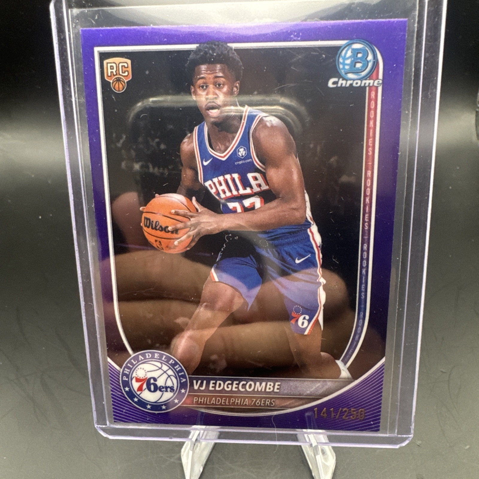 Topps 2025-26 Bowman Chrome VJ Edgecombe RC BCV-3 Purple /250 76ers