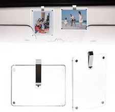 2Pcs Car Picture Holder, Acrylic Magnetic Visor Photo Clip, Size: 2.95 4.13in