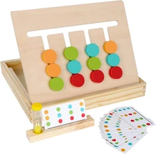 Montessori Learning Toys Slide Puzzle Color & Shape Matching Brain Teasers Logic