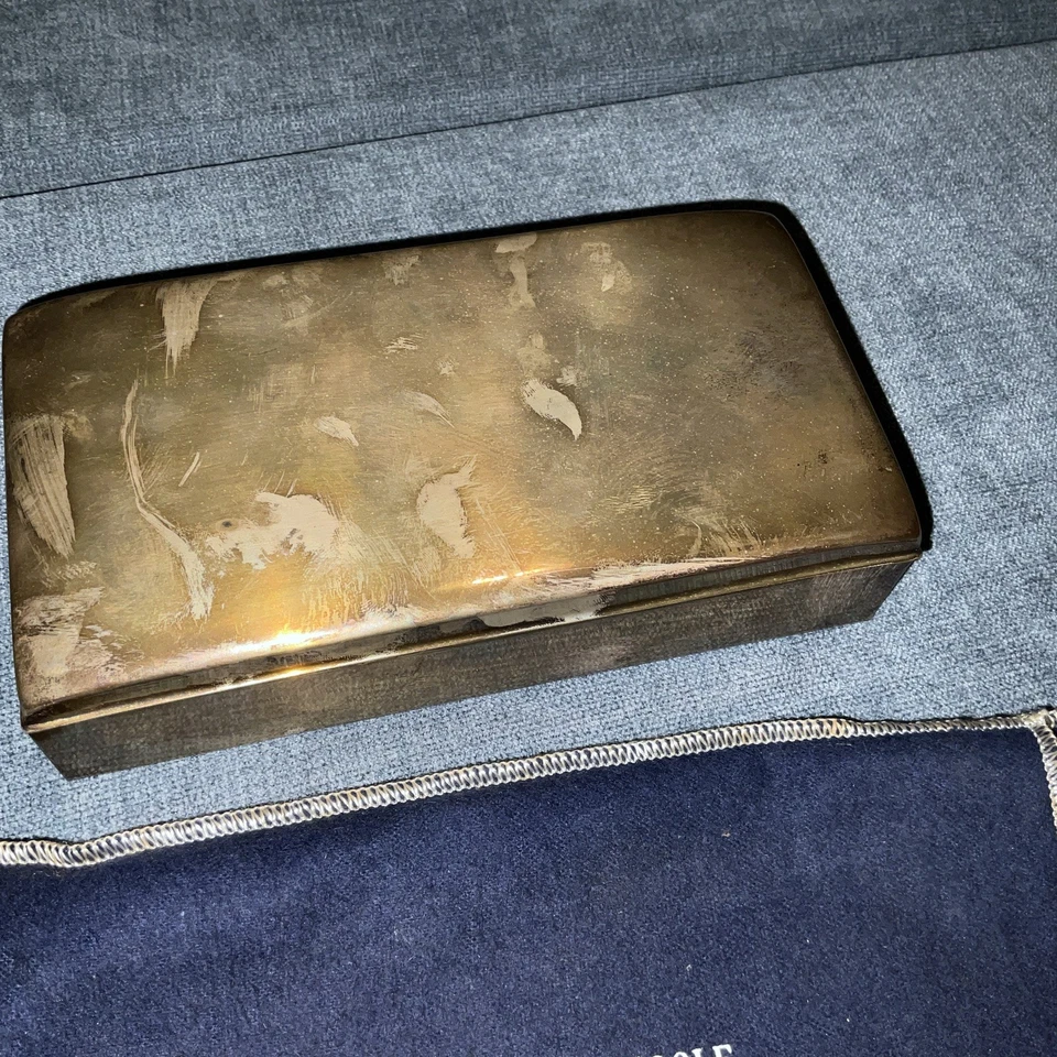 Caixa de joias de cigarro vintage prata esterlina 77 da Poole - Imagem 2 de 4