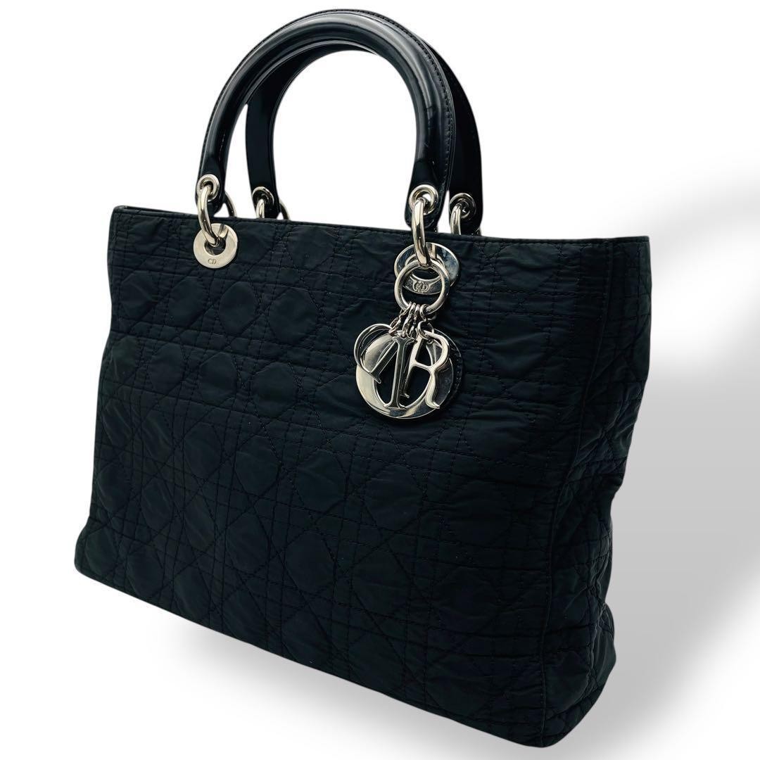 Christian Dior Handbag Nylon Lady Dior WomenS Designer Purse Tote Bag Fashion