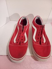 VANS Old Skool Red No Shoelaces Low Top Sneakers