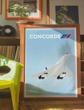 Concorde Air France Vintage Airplane Poster - Iconic Aviation Poster