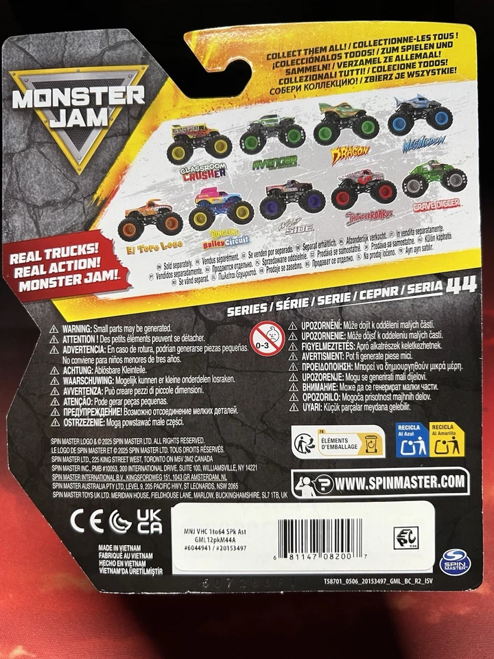 Дробилка классная Monster Jam 2025 серия 1:64 44 дежурные грузовики - Изображение 4 из 4