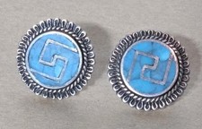 Vintage Taxco Mexico Turquoise Inlay Sterling...
