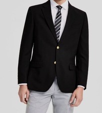 Nautica Men's Black Modern-Fit Active Stretch Solid Blazer Jacket Size 38S.