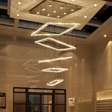 120cm Square Crystal Ceiling Fixture Dining Room Pendant Lamp Light Chandelier