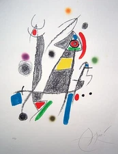 JOAN MIRO Hand Signed 1975 Original Color Lithograph