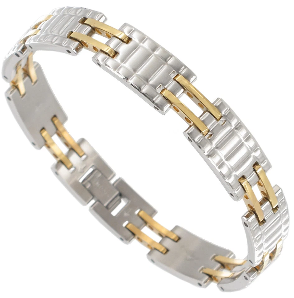 Pulsera Rochet para Hombre Acero Inoxidable Technogold Eslabón de Cadena Acanalado 8.75" Foto 2 de 4