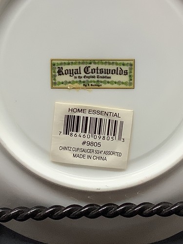Royal Cotswolds by Godinger vintage chintz cup & saucer w/original sticker EUC - Picture 10 of 10