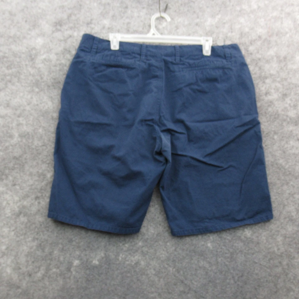 Neiman Marcus Mens Shorts 36 Blue Chino Solid Zip Mid Rise Pockets Cotton Casual - Image 4 of 4