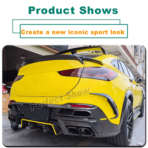 Fit For Benz C167 GLE450 GLE63 53 Coupe Carbon Fiber Rear Bumper Canard Fins - Picture 3 of 11