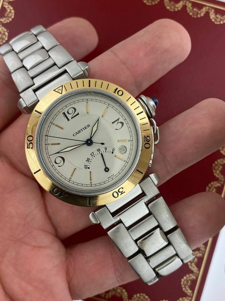 Cartier Pasha 38mm Power Reserve Date Automatic 18K Yellow Gold Bezel #1033 image