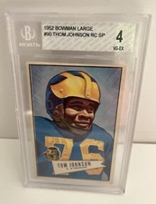 1952 Bowman Large #90-Thomas Johnson-BVG 4 VG/EX-G. B.  Packers-U. Michigan-RC