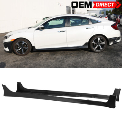 For 16-21 Honda Civic Sedan HF-P Style Side Skirts Extension Guards Unpainted PP
