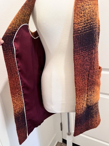 Anthropologie ELEVENSES Long Vest Plaid Extra Small Wool Alpaca Blend NEW - Picture 8 of 11
