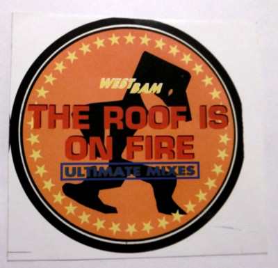 Werbe-Aufkleber WestBam The Roof is on Fire 1990 Techno DJ Deutschland Lenz