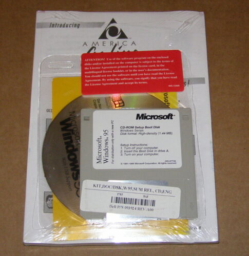 Microsoft Windows 95 with USB Support Includes CD, Setup Boot Diskette, COA 