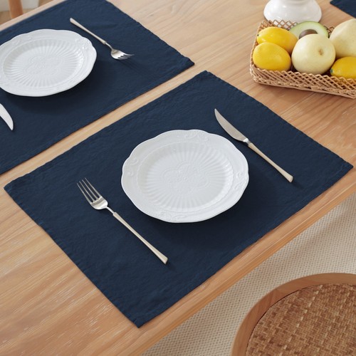 100% Pure Linen Natural Placemats 14 x 18 Inch Eco-Friendly Table Mats Set of 4 - Picture 23 of 37