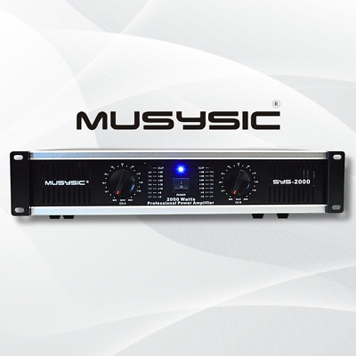 MUSYSIC SYS-2000 Professional Power Amplifier 2000W ATR XLR Speakon 2U Rack Amp