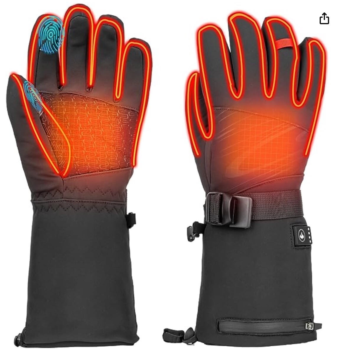 Gant chauffant rechargeable Noir - Gants thermiques hiver de Taille M pour le cyclisme