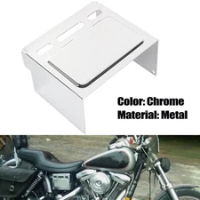 Motorcycle Chrome Windowed Battery Box Cover For Harley Wide Glide FXWG 80-86