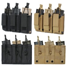 Tactical Molle 5.56/.223 Triple Rifle Pistol Magazine Pouch Hunting Mag Holder