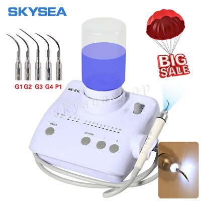 Dental Piezo Scaler ultrasonic cleaner 2 Bottles & LED Detachable Handpiece EMS