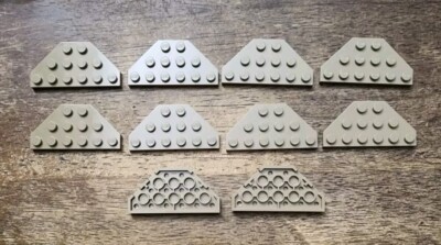 LEGO Dark Tan Wedge, Plate 3 x 6 Cut Corners Lot Of 10 Part No. 2419. New