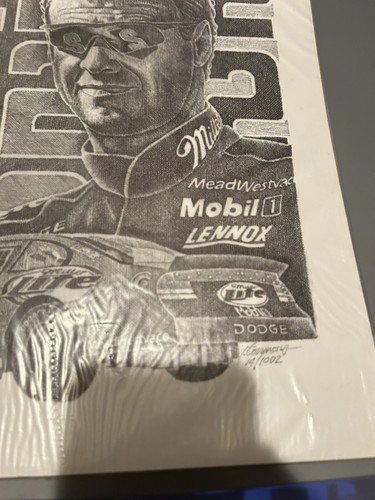 Vintage Rusty Wallace Miller Lite NASCAR Lithograph Signed By Artist Limited - Picture 2 of 4