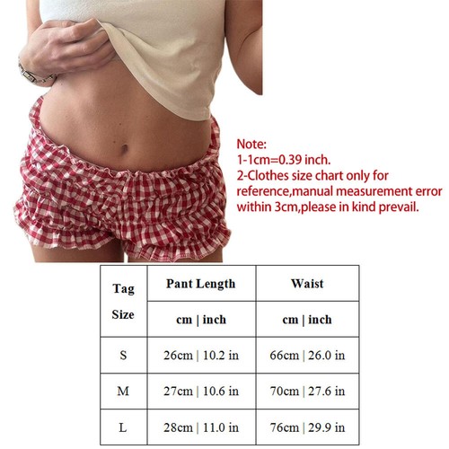 Mutandine donna fondo bloomers vita bassa pantaloncini frilly camicia da notte Lolita a quadri - Foto 3 di 20