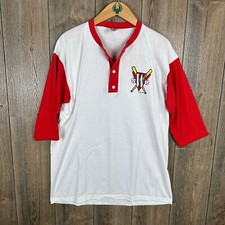 Winston Baseball T-Shirt Vintage 1993 Graphic Tee Red Sleeve Size Large