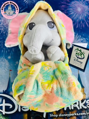 2024 Disney Parks Babies Baby Animal Kingdom Safari Elephant Blanket Pouch Plush