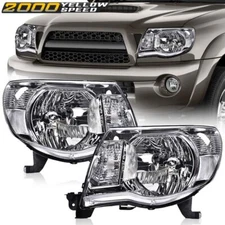 Clear/Chrome Headlights Headlamps Fit For 2005-2011 Toyota Tacoma Left+Right
